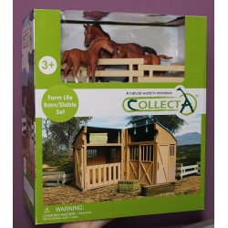 CollectA 89695 - Stajnia z końmi i akcesoriami