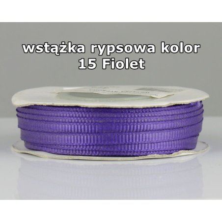 Wstążka rypsowa 3mm/1m kolor 15 Fiolet