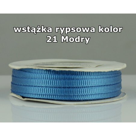 Wstążka rypsowa 3mm/1m kolor 21 Modry