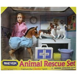 Breyer Classics 61036 - Lecznica dla zwierząt - lalka i zwierzaki