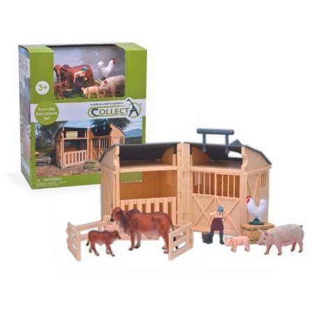 CollectA 84150 - Stajnia z farmerką i zwierzętami